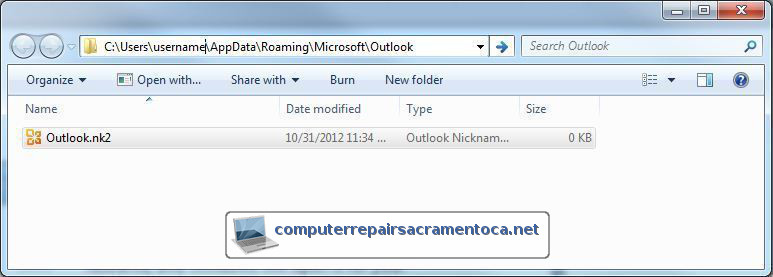Outlook 2007 Cache File Location Windows 7
