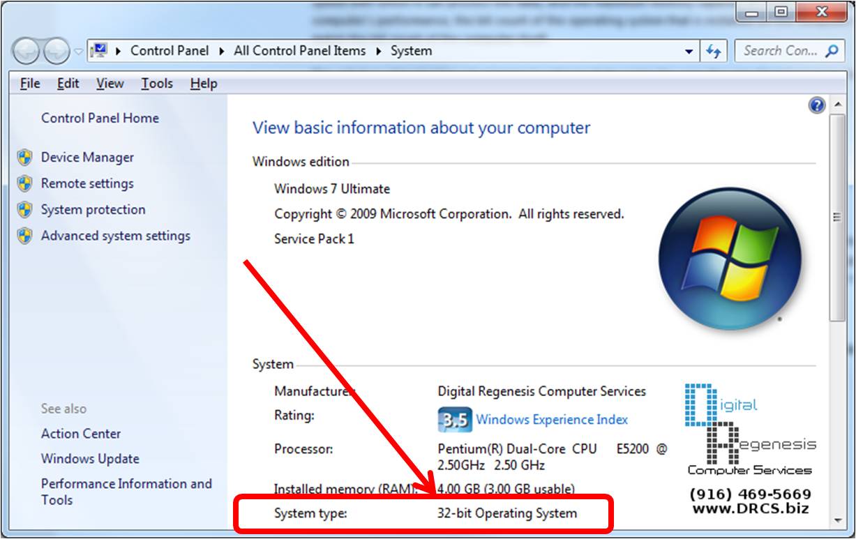 How To Check Windows 32 Or 64 Bit Version Computer Repair Sacramento