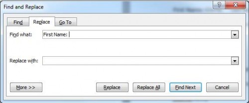 MS Word Replace first name- Computer Repair Sacramento CA