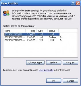 Windows XP Local User Profiles - Computer Repair Sacramento CA