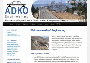 Sacramento Custom Web Design Portfolio - ADKO Engineering