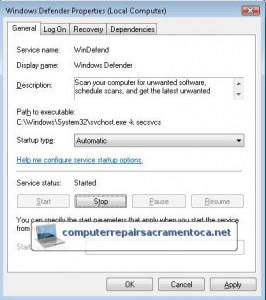 Windows Defender Service Startup Type Automatic - Computer Repair Sacramento Windows Defender Service Startup Type Automatic - Computer Repair Sacramento