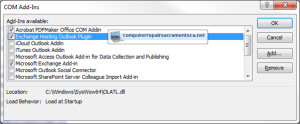 Outlook-2010 Disable add-in Exchange Hosting Outlook Plugin